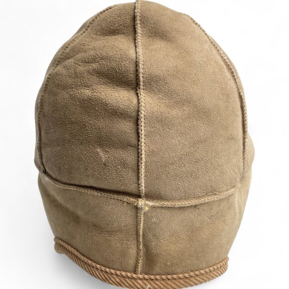 Vintage Crown Shearling Sheepskin Aviator Bomber Trapper Ear Flap Cap Hat - Picture 12 of 12